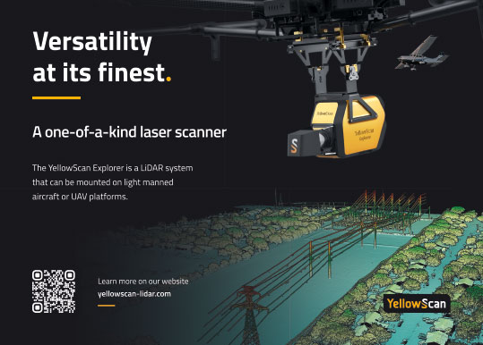 YellowScan Explorer is a LIDAR system that can be mounted on light manned aircraft or UAV platforms