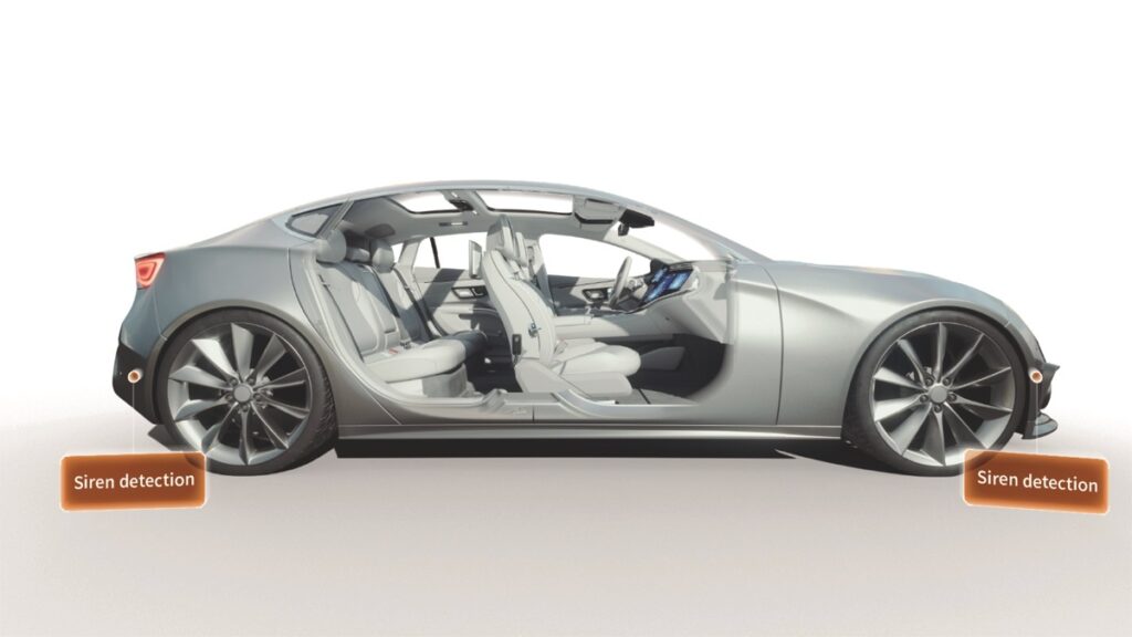 The Cerence system enables driverless cars to give way to emergency vehicles