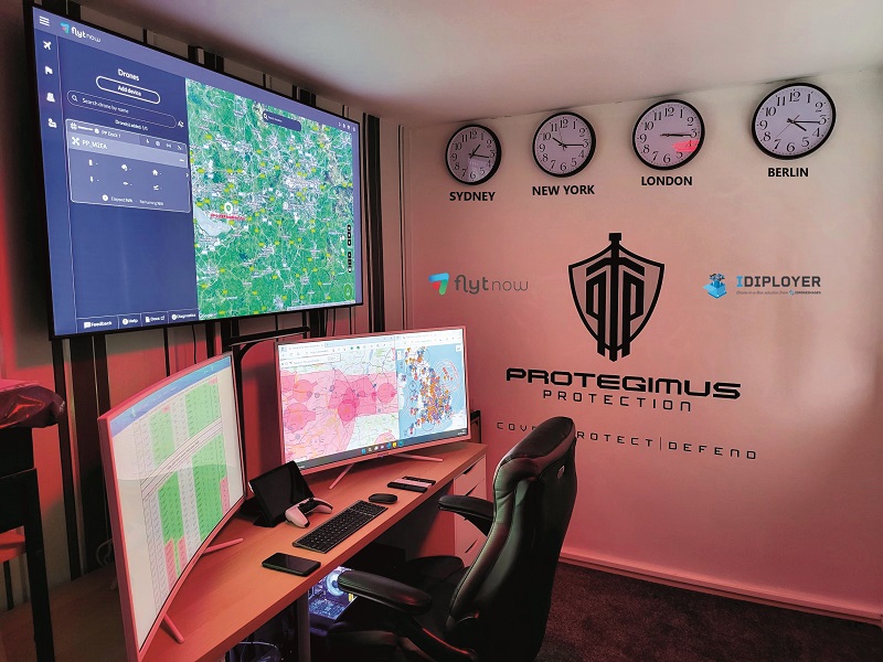 An operator station running FlytNow software enables multiple UAV missions to be managed at different sites by one operator
