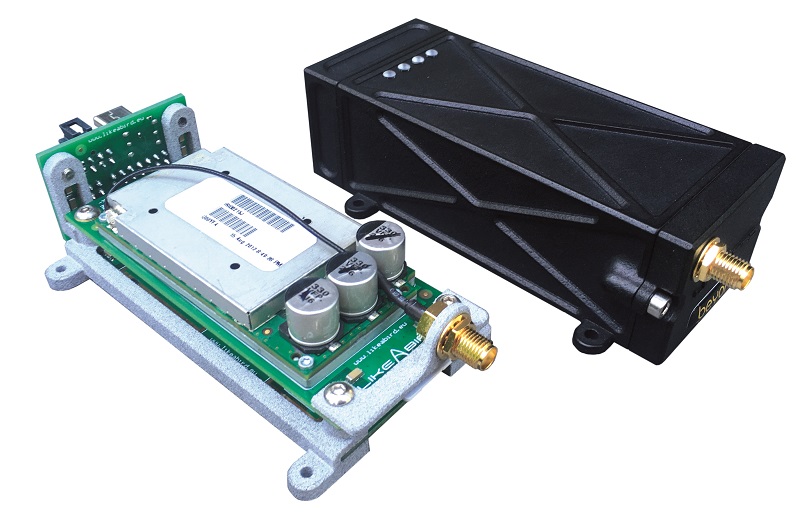 Even when UAVs are operated via the internet primarily though 4G5G, satcom is an essential back-up. This is LikeAbird’s beySAT-NB narrowband 2.4 kbit/s link (Courtesy of LikeAbird)