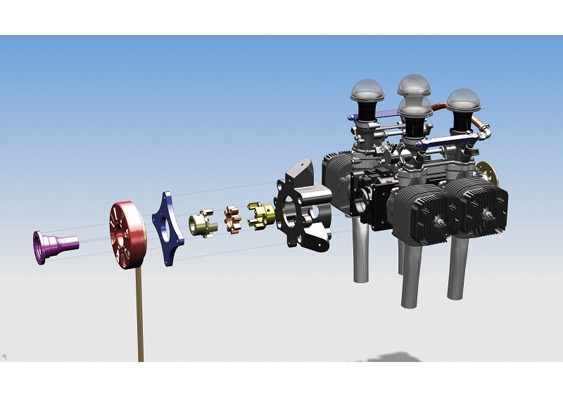 The L 550 EF now uses ePropelled’s SG3000 starter generator (shown here in an exploded view) for up to 3.5 kW of continuous electrical power, as well as short boosts up to 4 kW
