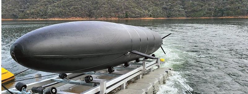 The hybrid-electric Speartooth AUV is being developed as a modular and scalable solution for the Royal Australian Navy (Courtesy of C2 Robotics)
