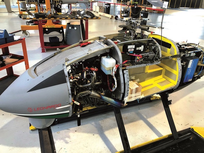 One of Rotron’s highest-profile customers is Leonardo and its AWHERO uncrewed helicopter. Its RT600-HC can be seen here in the engine bay behind the nose