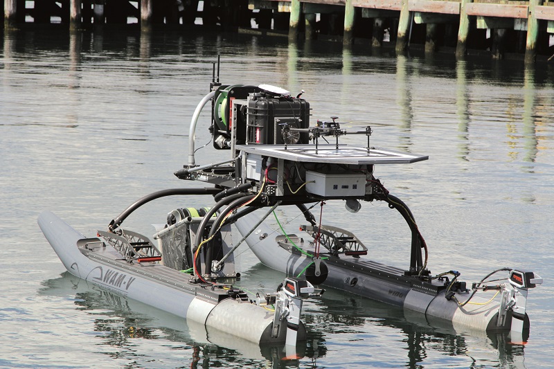 The high stability of the WAM-V’s central platform makes it suitable for integrating sensors, as well as launching and recovering UAVs