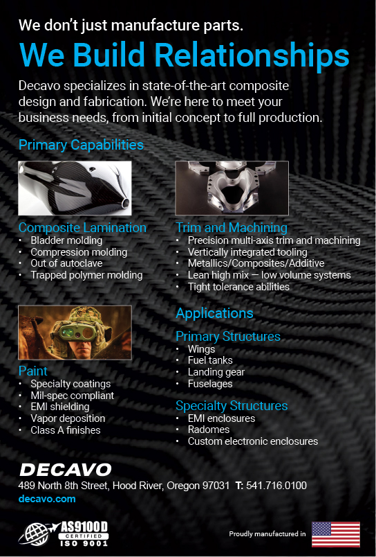 Decavo specializes in state of the art composite design and fabrication.