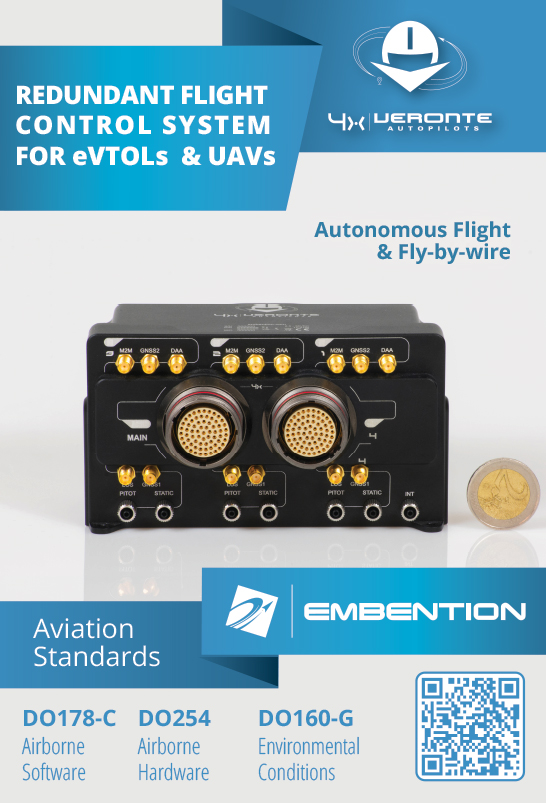 Embention redundant flight control system for evtols &uavs