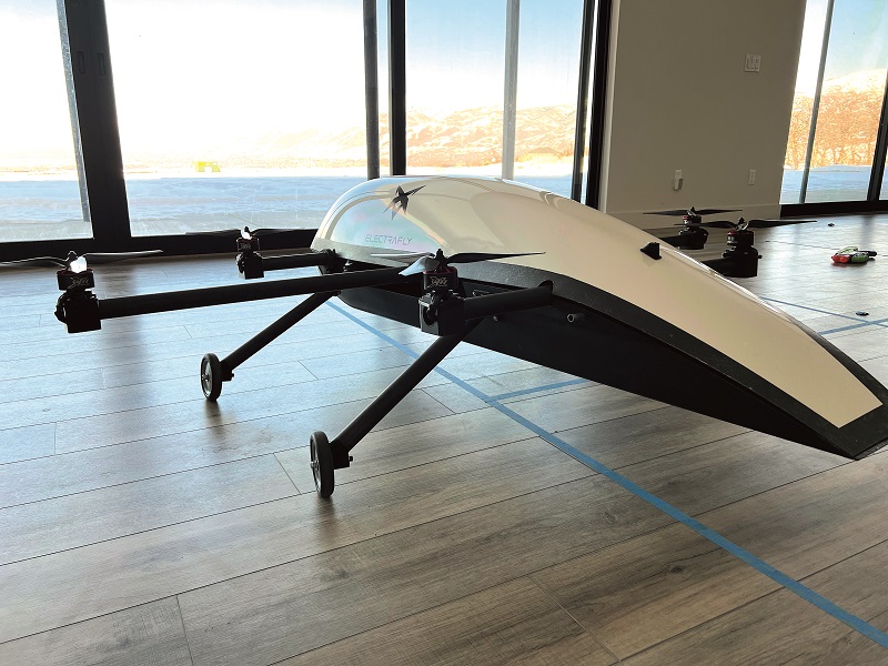 In addition to developing its UAV for heavy transport over cities and elsewhere, Electrafly is also designing a personal distributed lift transport vehicle (Courtesy of Electrafly)