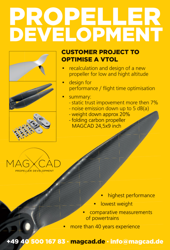Magcad propeller development customer project to optimise a vtol