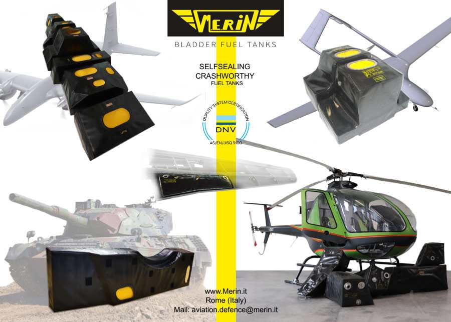 Merin selfsealing crashworthy fuel tanks