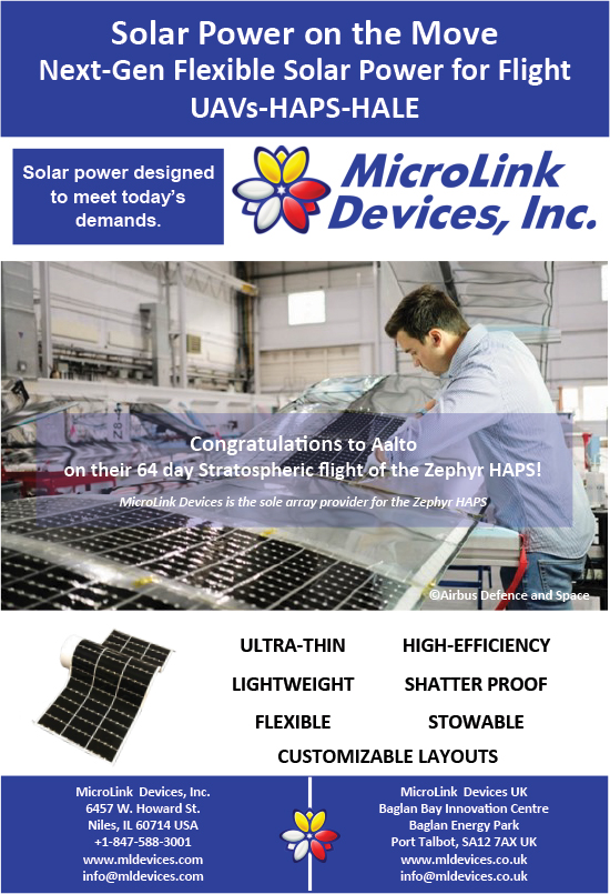 Microlink solar power on the move next-gen flexible solar power for flight uavs haps hale
