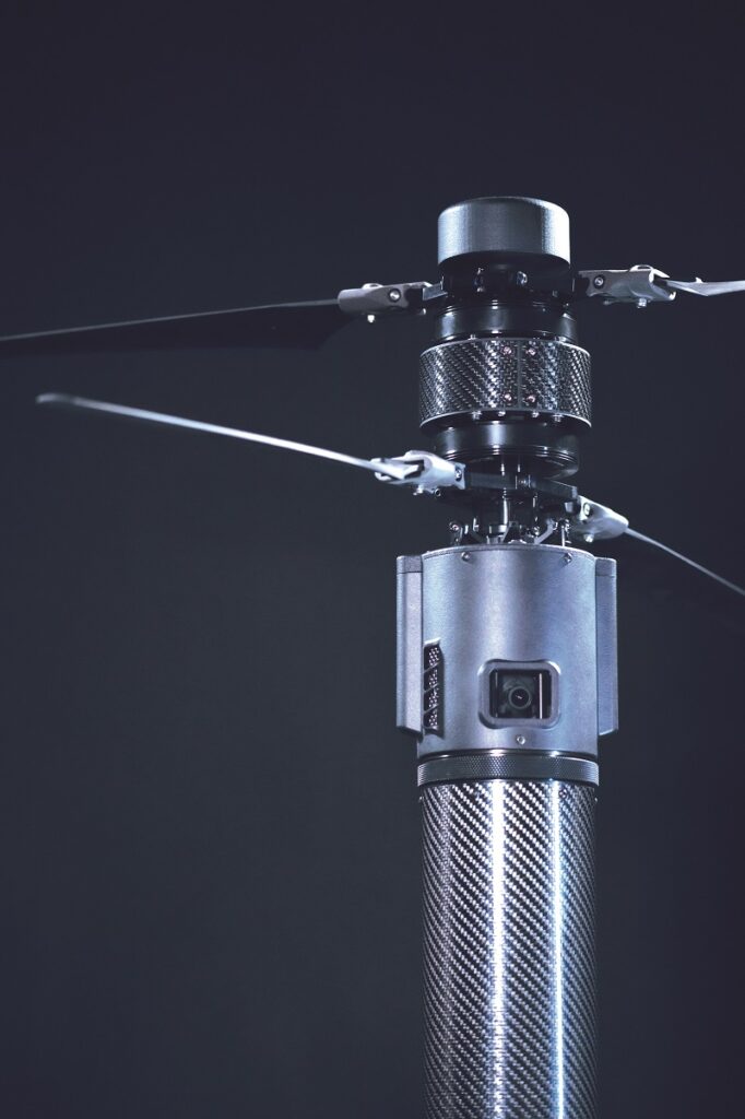 Overwatch Group’s Pholos UAV flies on two counter-rotating props to reduce noise and enhance hover stability over potential targets (Courtesy of Overwatch Group)