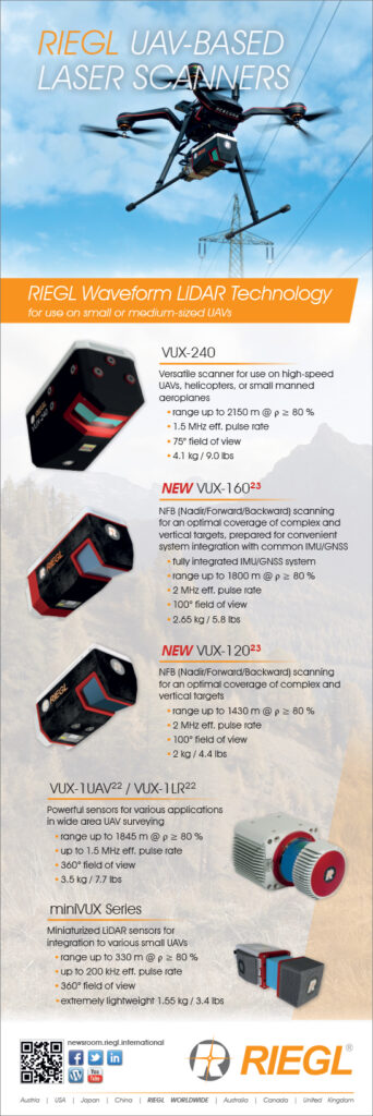 Riegl uav based laser scanners riegl waverform Lidar technology
