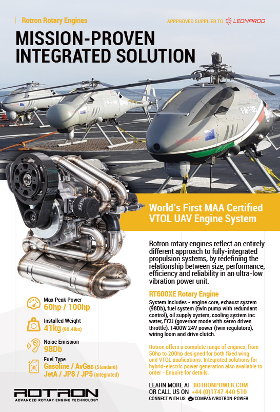 Rotron world's first maa certified vtol uav engine system