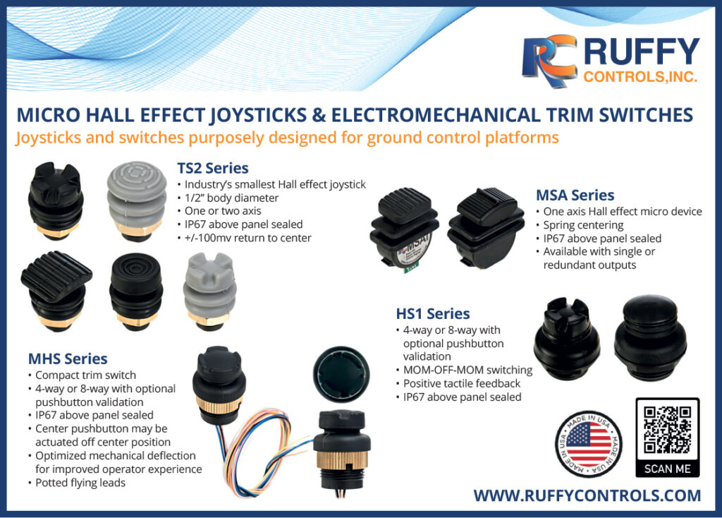 Ruffy micro hall effect joysticks & electromechanical trim switches