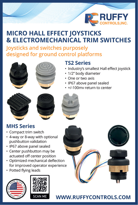 Ruffy micro hall effect joysticks & electromechanical trim switches