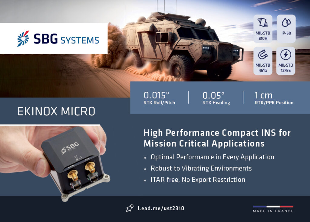 SBG ekinox micro high performance compact ins for mission critical applications