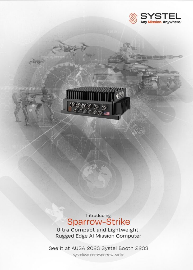 Systel any mission anywhere introducing sparrow-strike ultra compact and lightweight rugged edge al mission computer