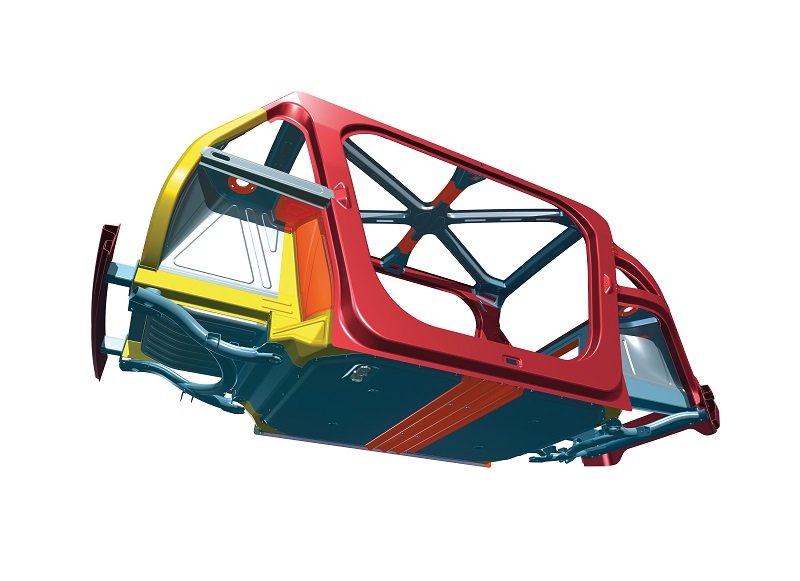 The B-pillar has been taken out of the body and recreated in the doors themselves, enabling a 1 m-wide opening for passengers to enter and exit smoothly