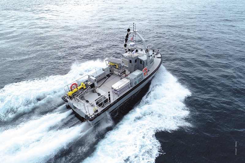 The Inspector 125 USV can perform MCM surveys and then launch UUVs for closer mine inspections or full-on neutralisations (Courtesy of Exail)