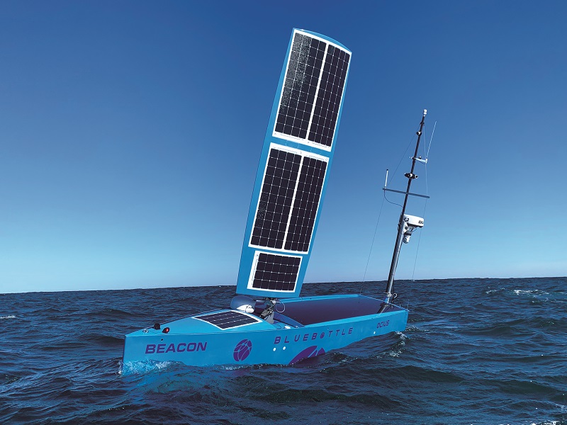 The solar cells on the sail and top deck are provided by Solbian, and are prized by Ocius for their environmental ruggedness