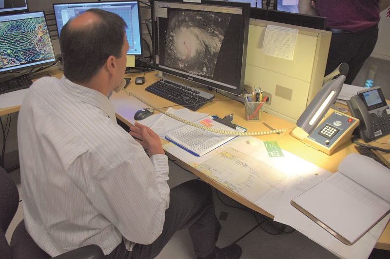 The US National Hurricane Center makes use of data provided by UASs, buoyancy-driven gliders and sailing USVs to improve its safety-critical hurricane forecasting (Courtesy of NOAA)