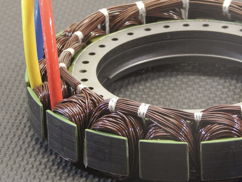 The alternator is a 203 mm-diameter system with 18 slots in the stator and 22 magnets in the rotor (Courtesy of Acutronic)