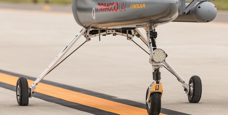 The landing gear incorporates telescoping structures to absorb the shocks of hard landings