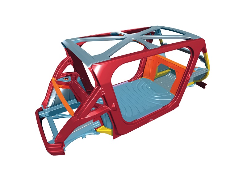 The taxi’s structure has around 200 different steel parts, with the material and geometry for each having been carefully chosen to meet critical safety standards