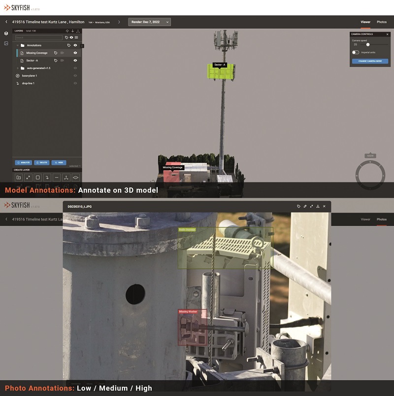 Through Skyfish’s software, features such as bolts, vents and metal thicknesses can be intelligently recognised in the 3D models constructed post-flight