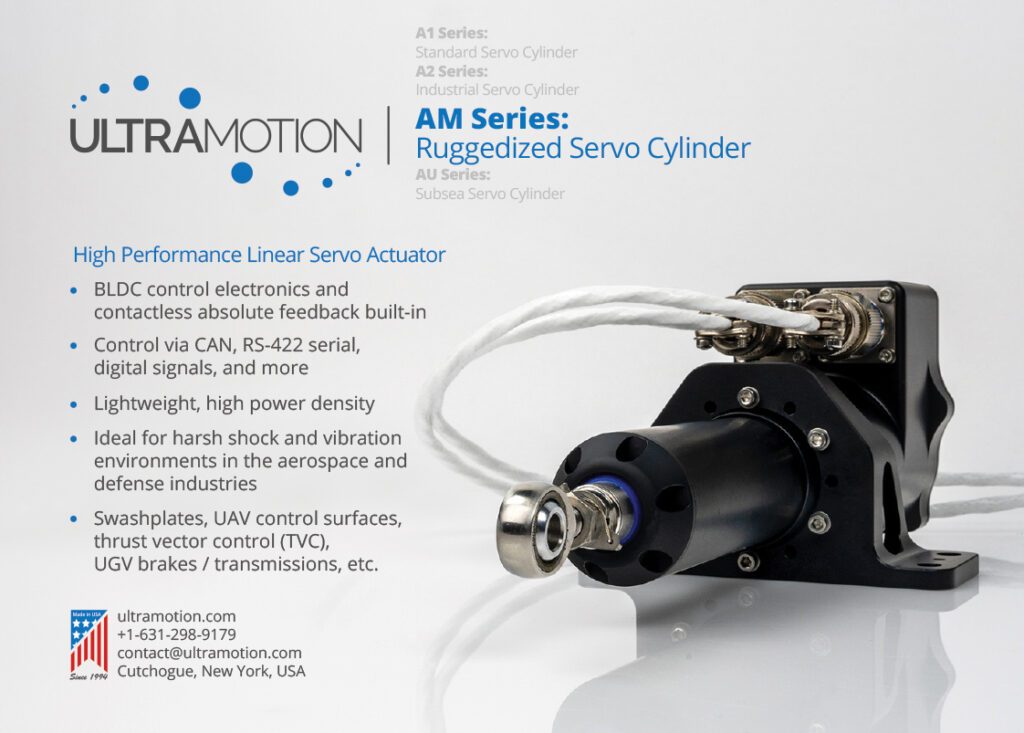 Ultramotion ruggedized servo cylinder high performance linear servo actuator