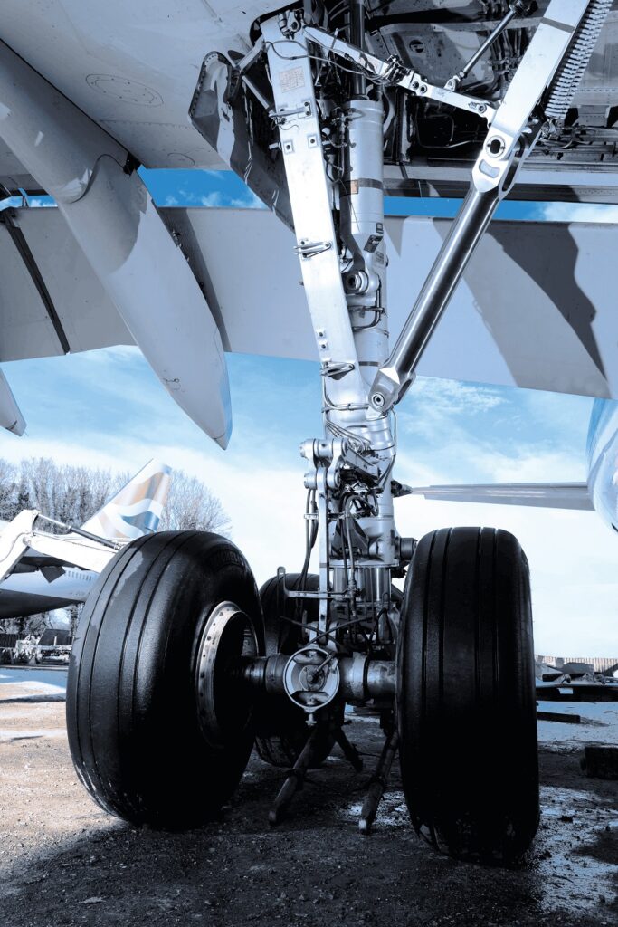 The light land from TISICS, a demonstrator set of landing gear made using the company's metal matrix composites