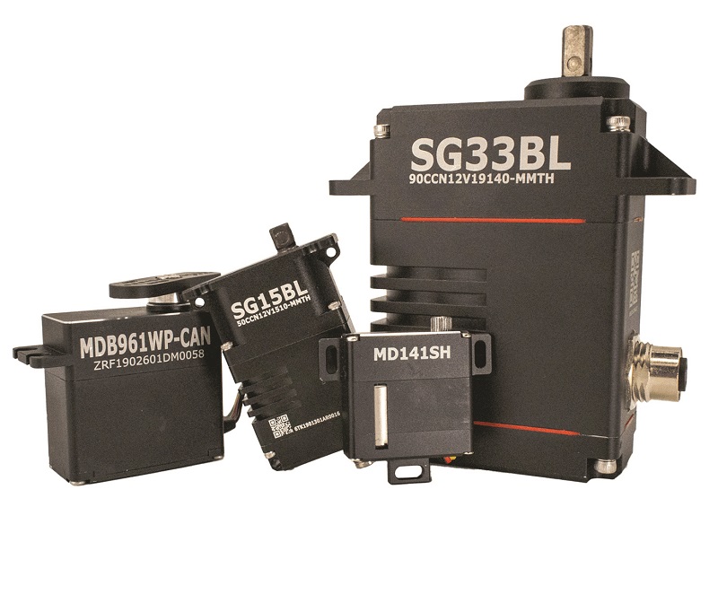 Hitec’s SG Series of actuators have been updated with hardened steel gears and hardened aluminium cases (Image courtesy of Hitec)