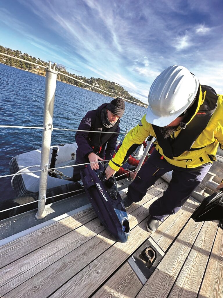 The micro-AUVs can be hand-launched into the water after affirmation that they are functioning and their mission plans have been uploaded