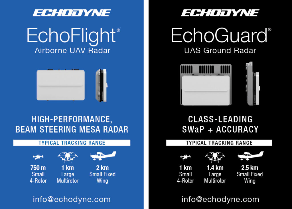 Echodyne airborne UAV radar UAS groun radar