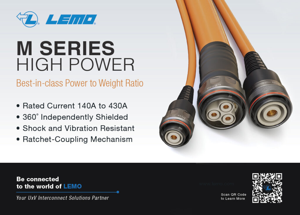 Lemo M seried high power best in-class power to weight ratio