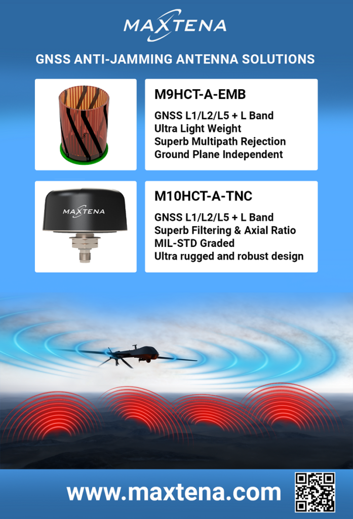 Maxtena GNSS anti-jamming antenna solutions