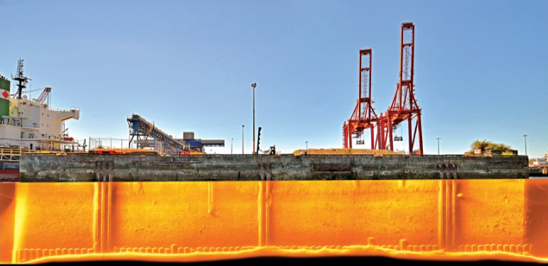 With precise and intuitive tuning, mosaics (this one using a Kongsberg Discovery M3 acquired dataset) can evidence cracks, biofouling and other features of concern needed to persuade government or harbour authorities of critical action