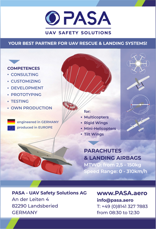 Pasa UAV safety solutions your best partner for UAV rescue & landing systems