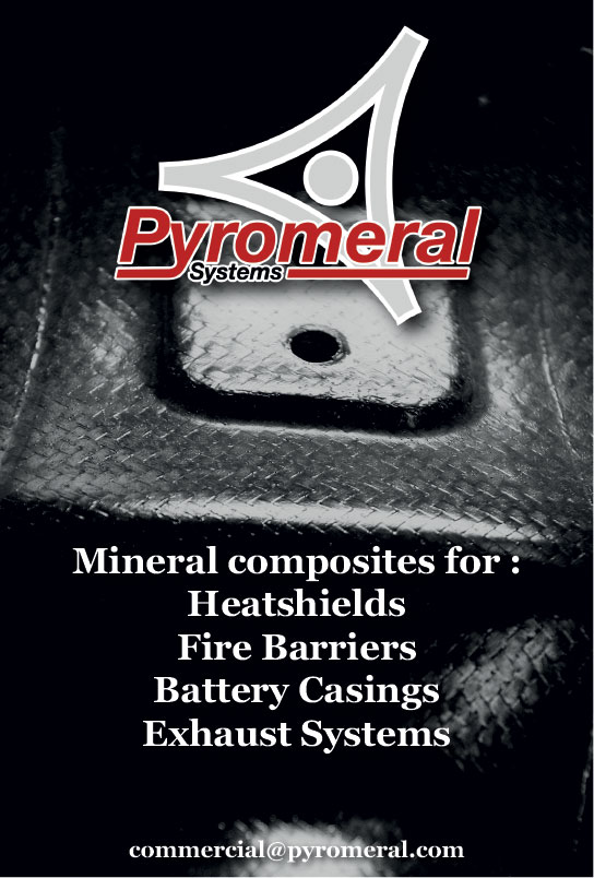 Pyromeral Systems mineral composites for: heatshields fire barriers battery casing exhaust systems