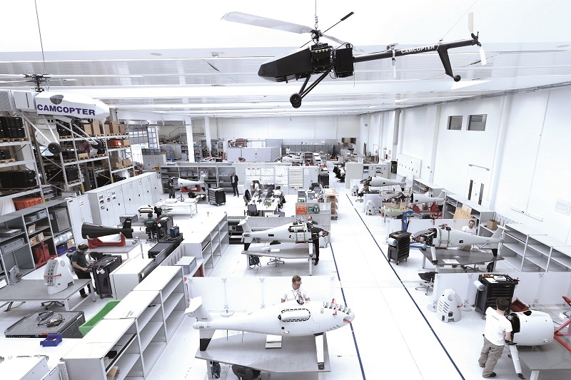 Composite manufacturing, additive printing, engine manufacturing and more takes place at Schiebel’s factory in Wiener-Neustadt, Austria