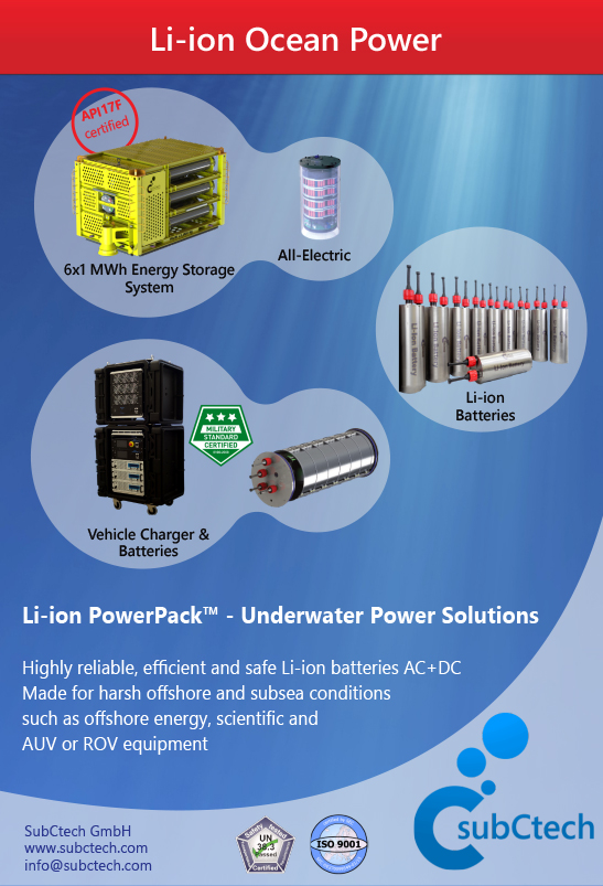SubCtech Li-ion powerpack underwater power solutions
