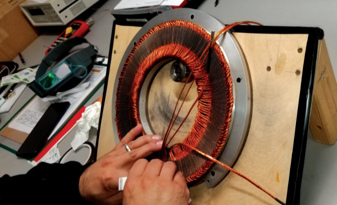 The stators are first hand-wound to precision before being over-moulded in a thermally conductive epoxy, resulting in an entirely ironless component