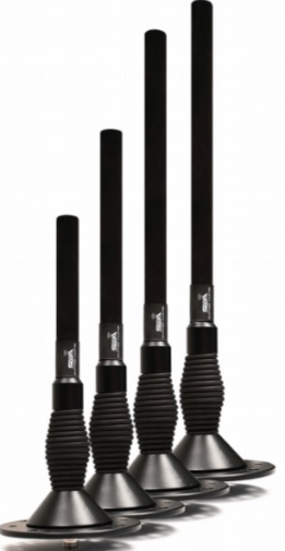 The use of flexible antenna bases is increasingly valued for preventing impact damage as
uncrewed vehicles squeeze through cluttered areas (Image courtesy of Southwest Antennas)