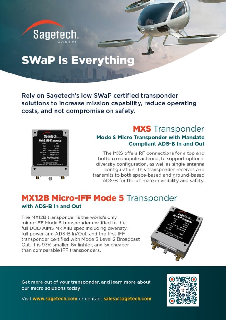 Sagetech MXS transponders mode S micro transponders with mandate compliant ADS-B in and out