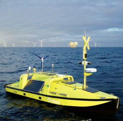 Ørsted’s Hugin USV is designed for stability in surveying wind conditions, seabed hydrography and other critical factors to offshore wind-farm development (Image courtesy of Ørsted)