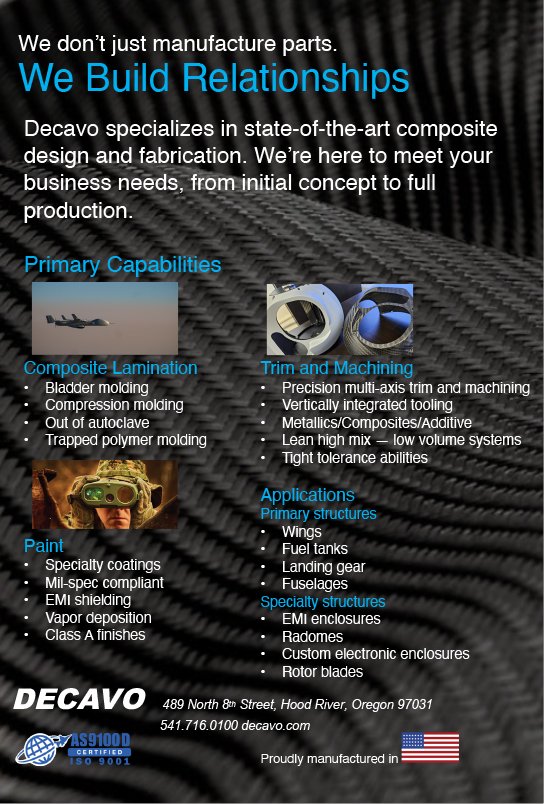 Decavo specializes in state of the art composite design and fabrication