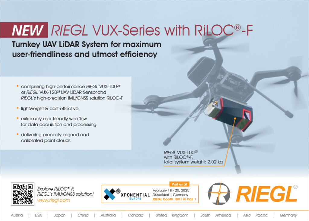 Riegl vux series with riloc-f turnkey uav lidar system for maximum user-friendliness and utmost efficiency