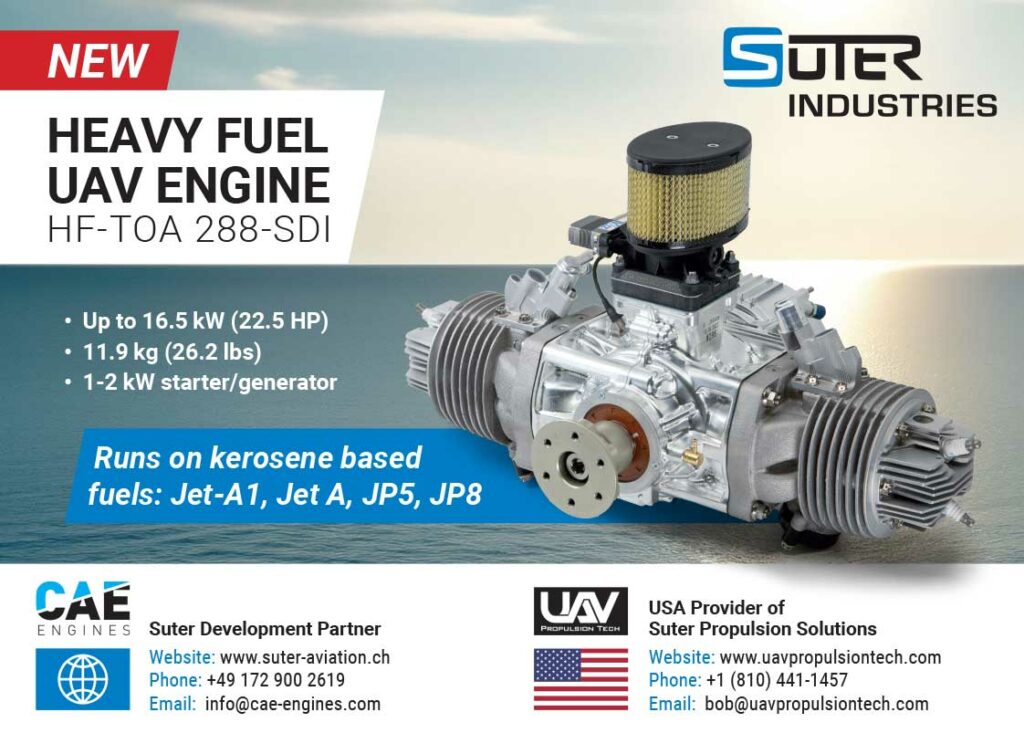 Suter Industries new heavy fuel uav engine