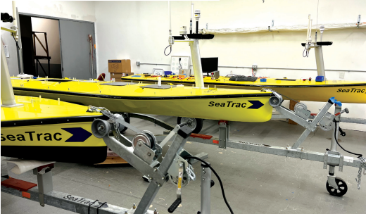 The USV is largely constructed from three pieces of fibreglass composite sandwiching foam core material, which comes from a contract manufacturer that SeaTrac prizes for its consistency