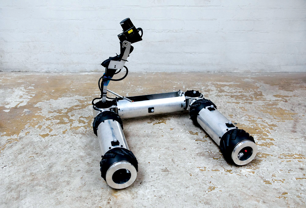 MIRRAX is an articulating, reconfigurable ground robot, developed to negotiate inaccessible spaces through 150 mm (6 in) apertures, and it is large enough to climb stairs. MIRRAX robots can be equipped with sensors such as mapping Lidars and radiation detectors